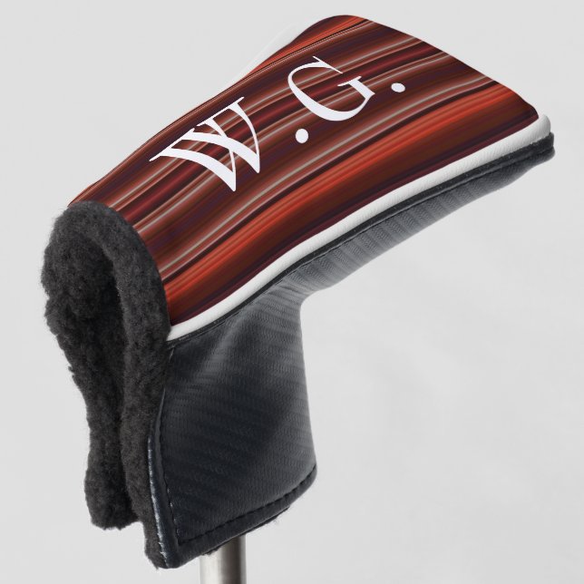 HAMbWG Golf Iron Head Cover - Ruby Stripes Golf Headcover (3/4 Vorderseite)