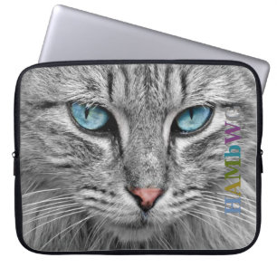HAMbWG Graue Katze - Neopren-Laptop-Hüllen Laptopschutzhülle