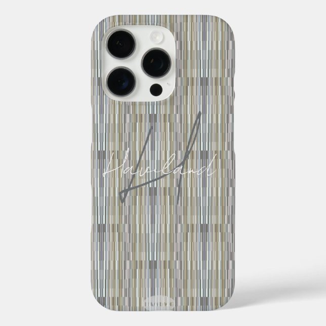 HAMbWG Gray Gold Gradient Monogram Case-Mate iPhone Hülle (Rückseite)