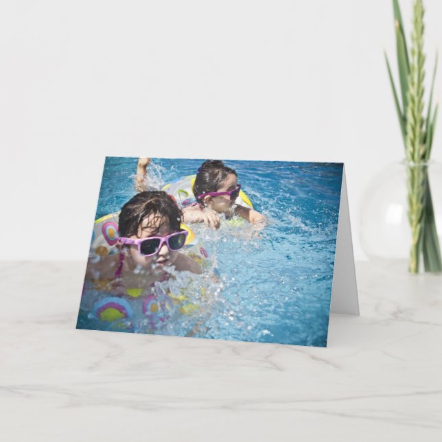 HAMbWG - Grußkarte - Junge Mädchen auf Disketten Karte (Vorderseite)