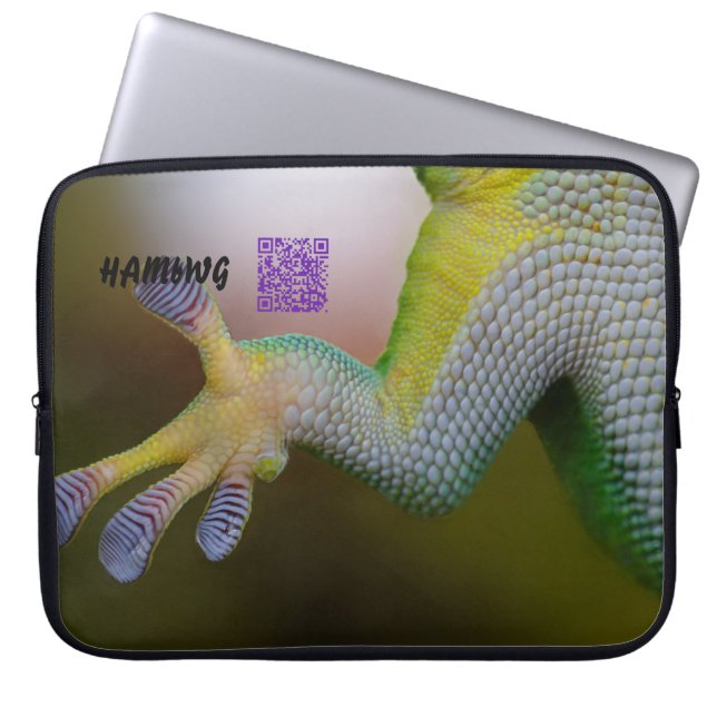 HAMbWG - Laptop-Sieb - Lizard w QR Logo Laptopschutzhülle (Vorderseite)