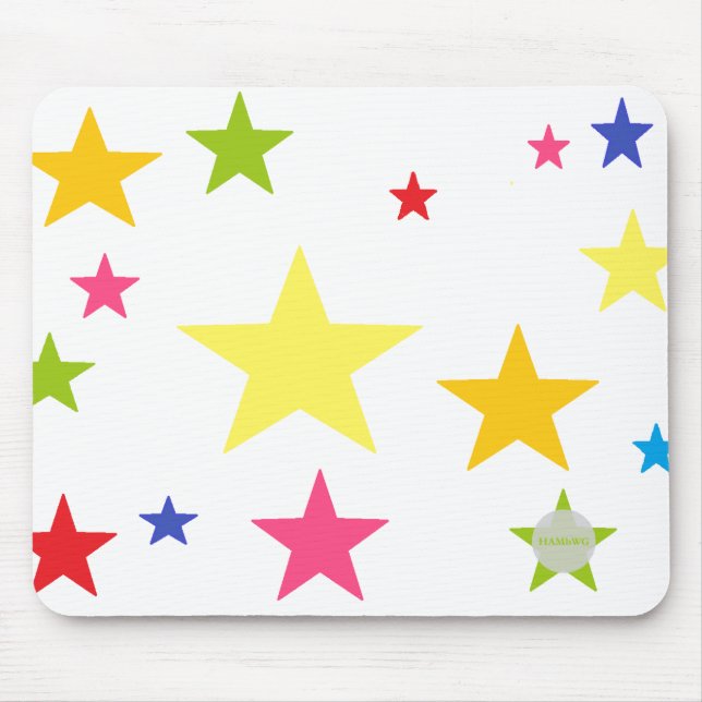 HAMbWG mehrfarbige Sterne mit beliebigem Farbhinte Mousepad (Vorne)