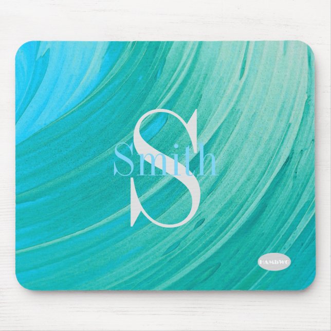 HAMbWG - Monogramm des Aqua-Swirls Mousepad (Vorne)