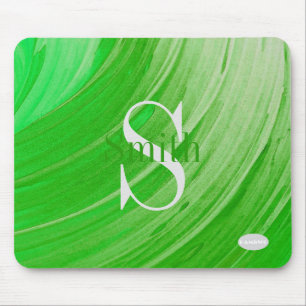 HAMbWG - Monogramm mit grünem Swirl Mousepad