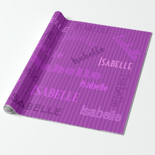 HAMbWG Name Plum Lila Stripe Geschenkpapier