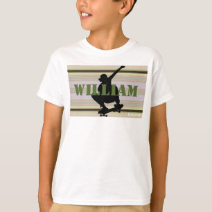 HAMbWG - Okra Streifen mit Skateboarder T-Shirt