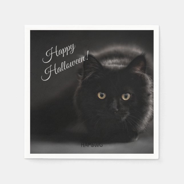 HAMbWG - Paper Napkin - Black Cat Serviette (Vorderseite)