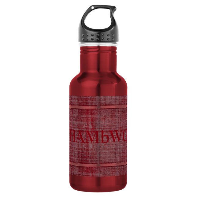 HAMbWG Rot/Rotes Wasser Flasche (18 oz) Edelstahlflasche (Vorderseite)