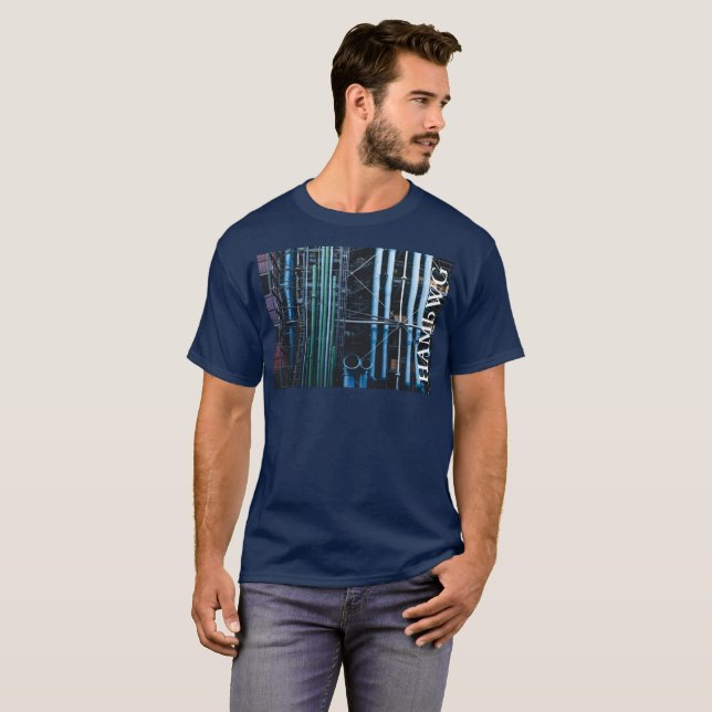 HAMbWG - T - Shirt - Architecture White Verziert L (Vorne ganz)