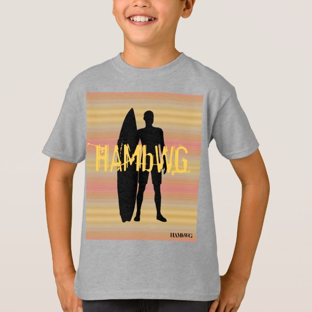 HAMbWG - T Shirt - Helle Gradienten Surfer (Vorderseite)