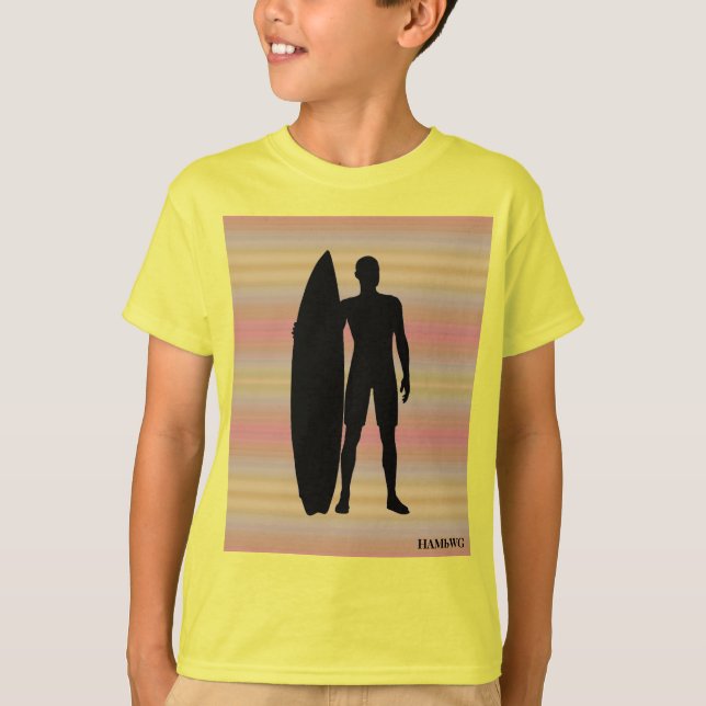 HAMbWG - T Shirt - Helle Gradienten Surfer (Vorderseite)