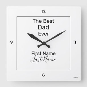 HAMbWG The Best Father - Wall Clock Quadratische Wanduhr