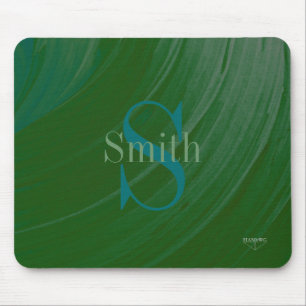 HAMbWG - Tiefgrünes Swirl-Monogramm Mousepad