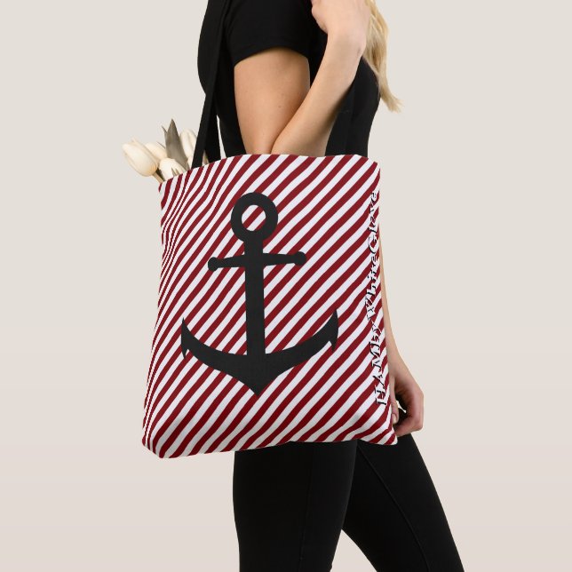 HAMbWG Tote Bag - Rot/Weiß w Anchor (Von Nahem)