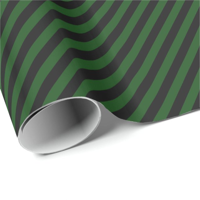 HAMbWG Wrapping Paper - Green Black Stripe Geschenkpapier (Rolleneckpunkt)
