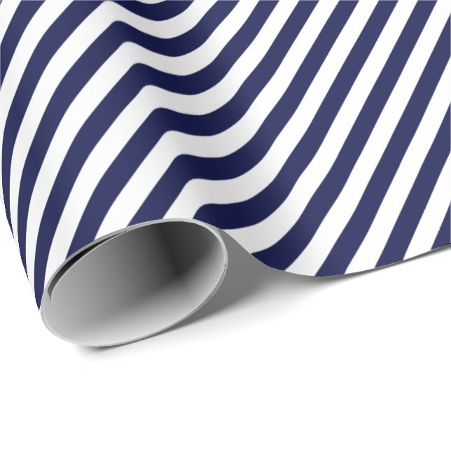 HAMbWG Wrapping Paper - Navy/White Stripe Geschenkpapier (Rolleneckpunkt)