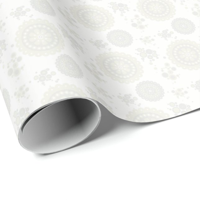 HAMbWG Wrapping Paper - Wh/Gry/Crme Gemustert Geschenkpapier (Rolleneckpunkt)