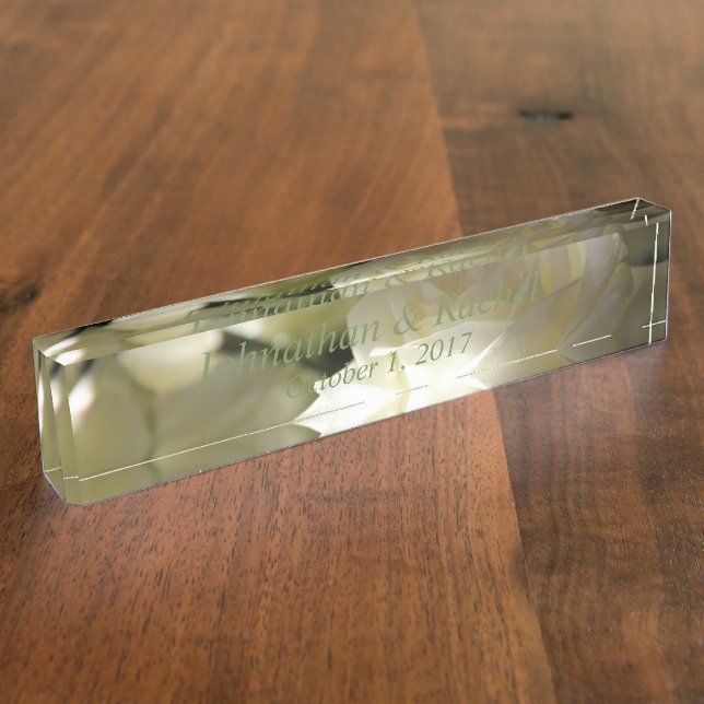 HAMbyWG - Acrylspeicher-Keepake - Weiße Rose Namensplakette (Seite)