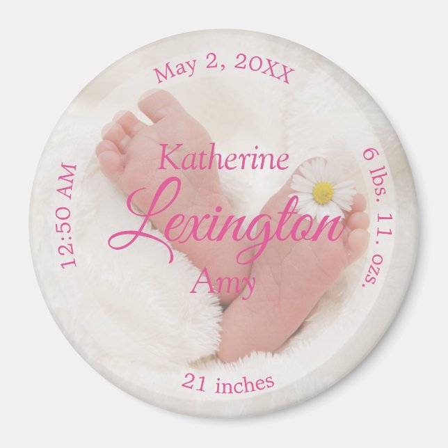 HAMbyWG - Baby Birth Announcement Magnet (Vorne)