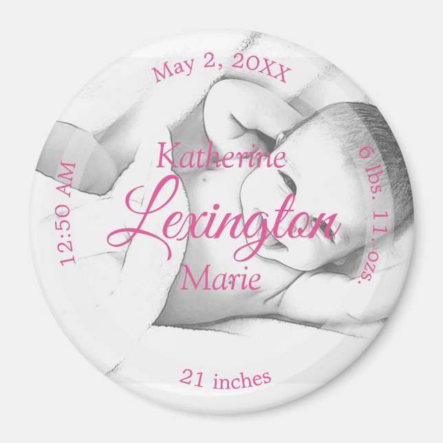 HAMbyWG - Baby Birth Announcement Magnet (Vorne)