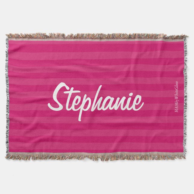 HAMbyWG - Blanket werfen -Zwei/Tone Farbe w Name Decke (Vorderseite)