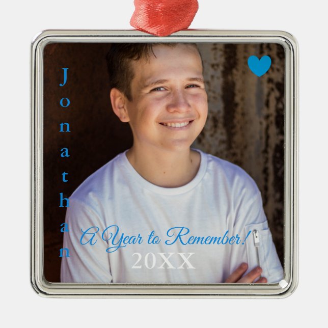 HAMbyWG - Blaues Herz und Worte Ornament Aus Metall (Vorne)