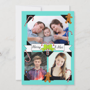 HAMbyWG Candy Cane & Gingerbread Man - Lime Green Feiertagskarte
