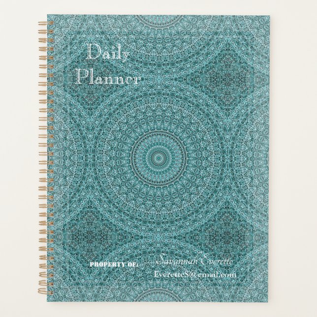 HAMbyWG - Daily Planner - Türkis Mandala Planer (Vorderseite)