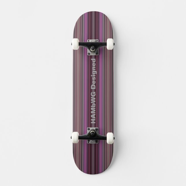 HAMbyWG Designed - Skateboard - Himbeere Streifen (Vorderseite)