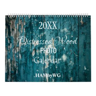 HAMbyWG Distressed-Wood-Foto-Kenderkalender Kalender