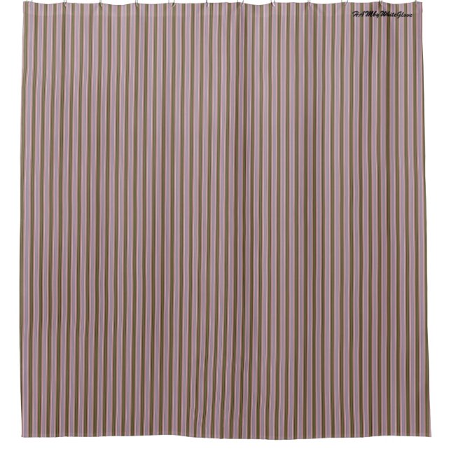 HAMbyWG - Duschvorhang - Deko Olive Mauve Stripe (Vorderseite)