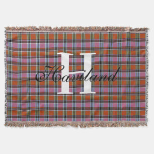 HAMbyWG Farbmonogramm auf Orange Kariert Decke