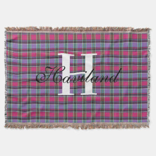 HAMbyWG Farbmonogramm auf rosa Kariert Decke