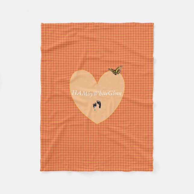 HAMbyWG - Fleece Blanket - L Orange Gingham (Vorderseite)