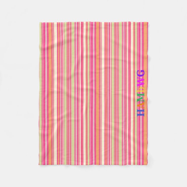 HAMbyWG - Fleece Blanket - Pink Orange Mint Bar (Vorderseite)