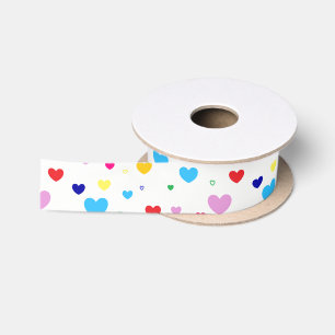 HAMbyWG - Gift Ribbon - Farbenfrohe Herzen Satinband