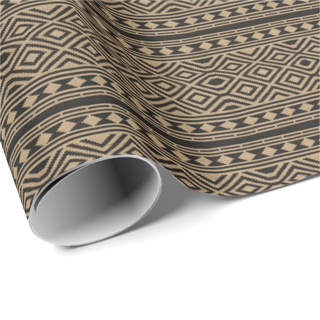 HAMByWG - Gift Wrap - Amer-Indian Black/Natural Geschenkpapier (Rolleneckpunkt)