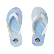 HAMbyWG Girls Flip-Flops - Blue Lavender Swirl