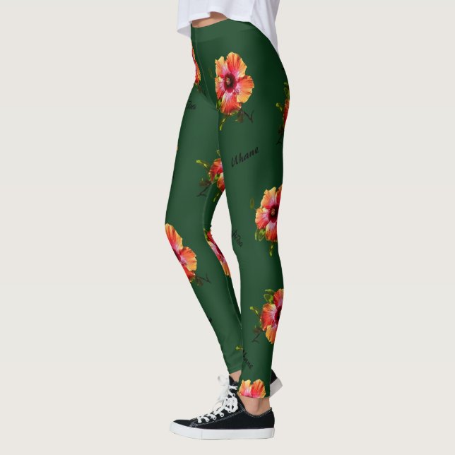 HAMbyWG Hawaiin Theme mit Hibisken-Blume Leggings (Links)