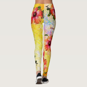 HAMbyWG Hawaiin Theme mit Hibiskus Leggings