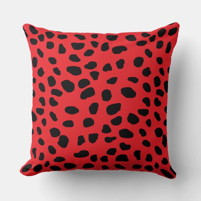 HAMbyWG Helle Red & Black Leopard Print Kissen (Vorderseite)