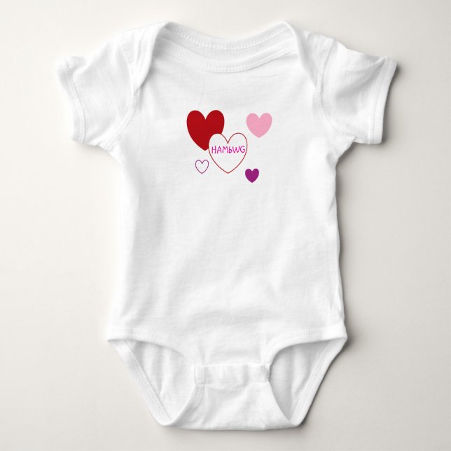 HAMbyWG - Herz mit Logo-Ts Baby Strampler (Vorderseite)