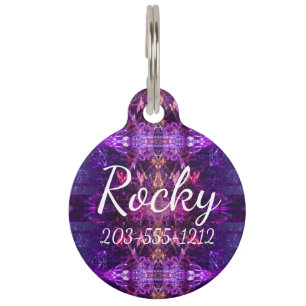 HAMbyWG - Hundenname-Tag - Lila Amethyst-Farbe Tiermarke