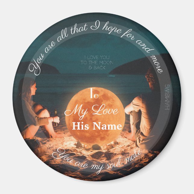 HAMbyWG - Ich Liebe Sie zum Mond und zurück Magnet (Vorne)