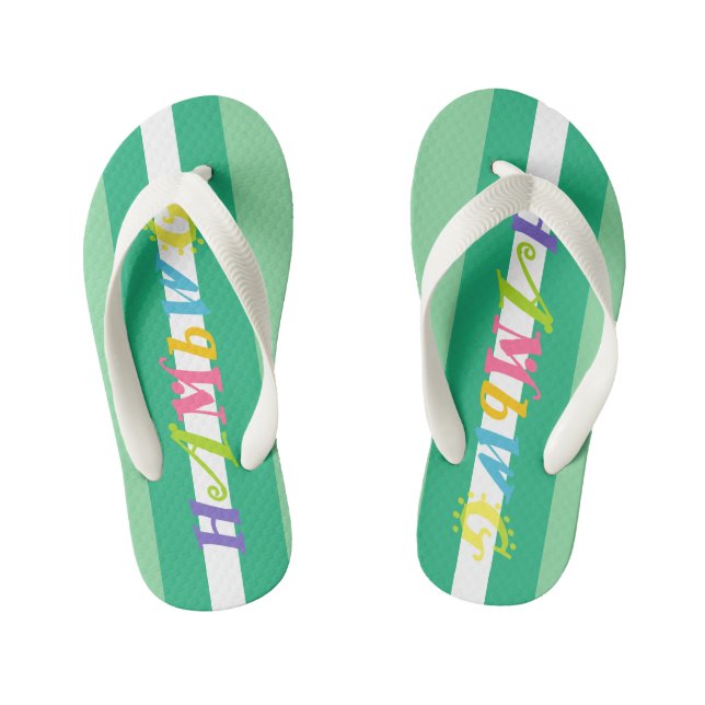 HAMbyWG - Kid's Flip Flops - grünes w Logo (Fußbett)
