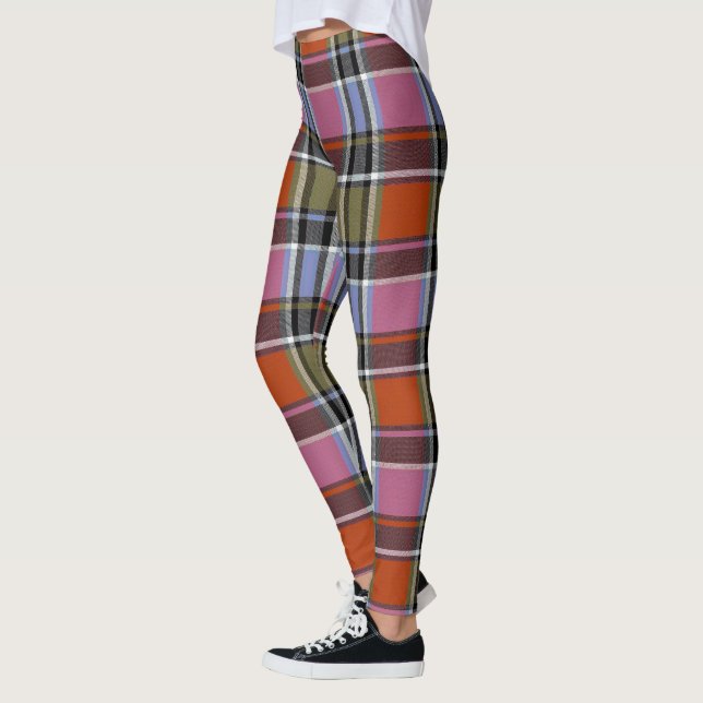 HAMbyWG - Leggings - Orange & Pink Kariert (Links)