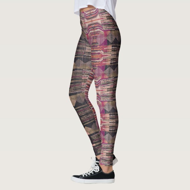HAMbyWG Leggings - Schwarz-Rosa-Olive (Links)