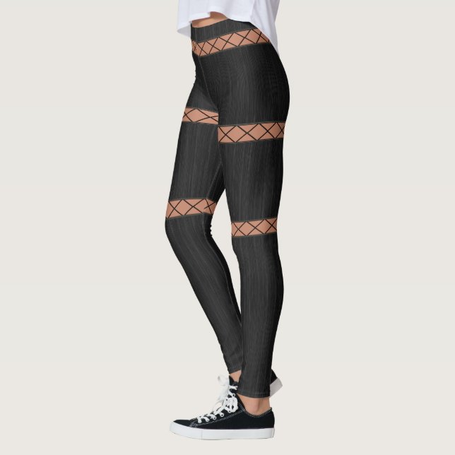 HAMbyWG - Leggings - Schwarze Spitzen-Design (Links)