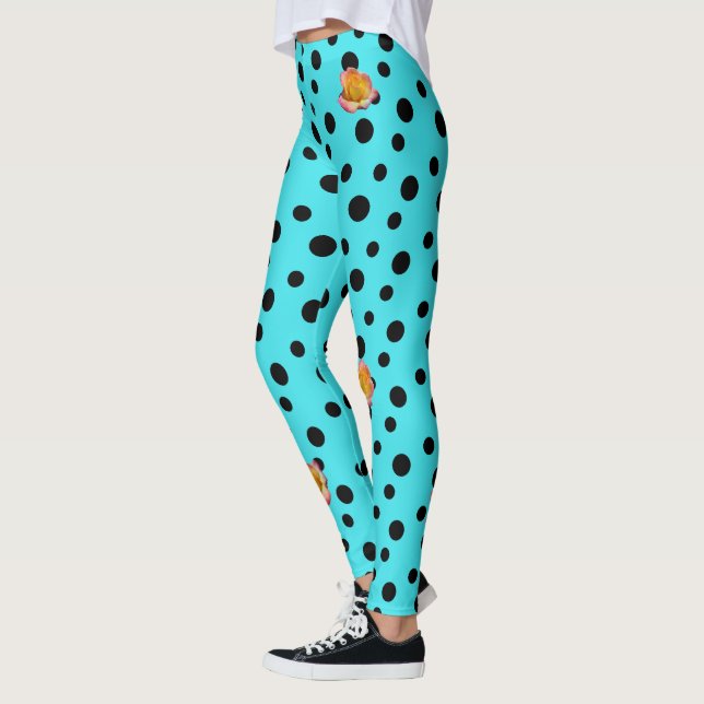 HAMbyWG - Leggings - Turqoise w Polka Dots in Rose (Links)