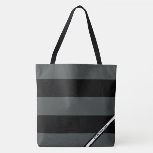 HAMbyWG - LG Tote Bag - Logo "Black & Gray Stripe